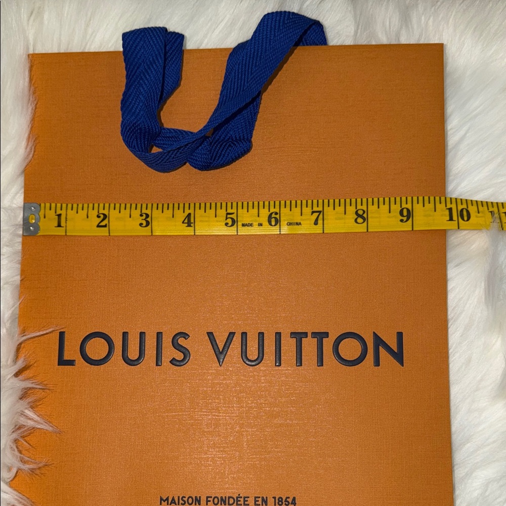 Louis Vuitton Orange Shopping Bag with Blue Handles - Picture 5 of 13